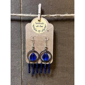 Handmade Blue Raindrop Earrings